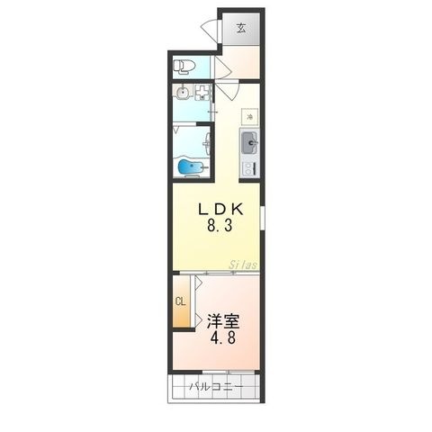 拡大写真:東大阪市御厨中1丁目 2階202の間取り