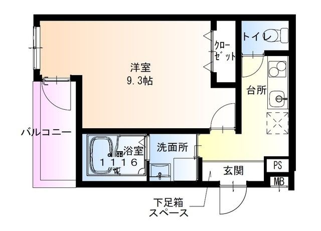 拡大写真:フジパレスだいどう豊里Ⅱ番館 3階306の間取り