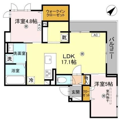 拡大写真:大阪市東淀川区上新庄2丁目 2階201の間取り