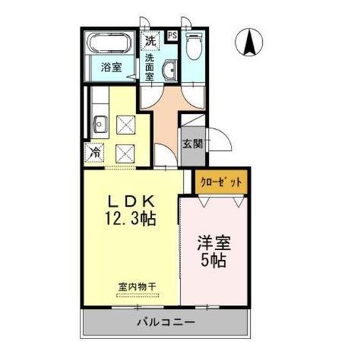 拡大写真:伊丹市野間1丁目 1階102の間取り