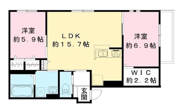 拡大写真:吹田市山田 東4丁目 1階102の間取り