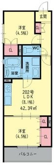 クリエオーレ瓜生堂の間取図
