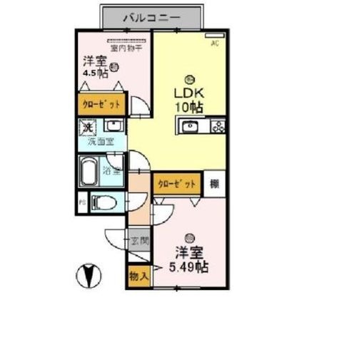 拡大写真:池田市畑4丁目 1階105の間取り