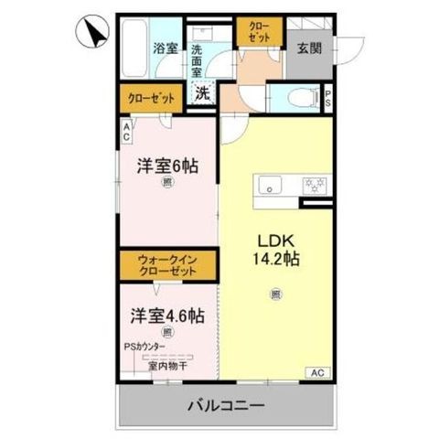 拡大写真:茨木市東奈良2丁目 3階301の間取り