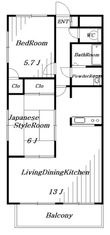 ゼファーシャン・ティオン蘇我壱番館の間取図