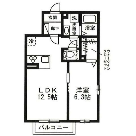 拡大写真:カムフォート蘇我 1階102の間取り