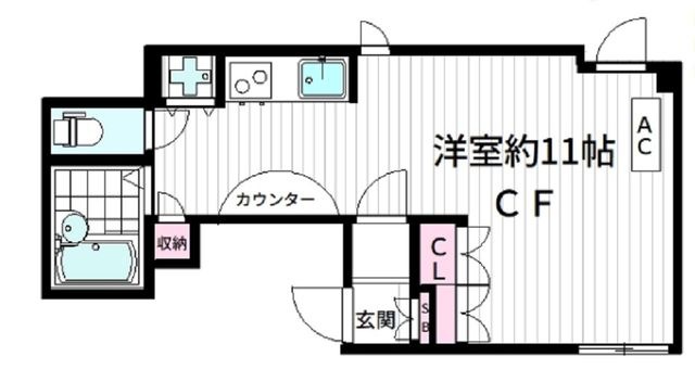 拡大写真:フォルス池上 3階406の間取り