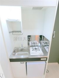 ミニ冷蔵庫付ガスキッチン