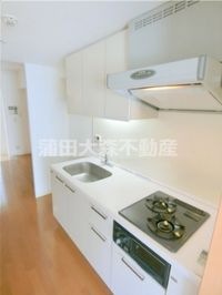まな板が置ける調理スペースのある大きめな2口ガスグリル付シス