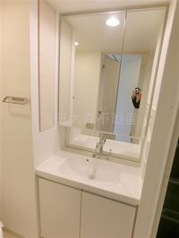 洗面脱衣所 2面鏡の独立洗面台