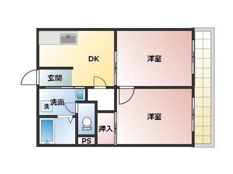 拡大写真:ヴィラシトラスA 2階22の間取り