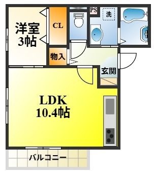 拡大写真:ラメゾンピック和泉中央 2階201の間取り