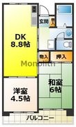 津久野南2号棟の間取図