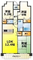 シャルマンフジエスト岸和田の間取図