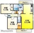 カーサミーアⅡB棟の間取図