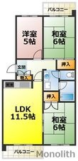 泉北鴨谷台3丁6号棟の間取図