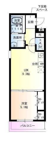 拡大写真:フジパレス泉大津駅西 2階206の間取り