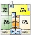 ビレッジハウス伏屋1号棟の間取図
