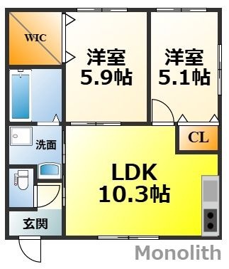 拡大写真:岸和田市土生町平屋 1階102の間取り