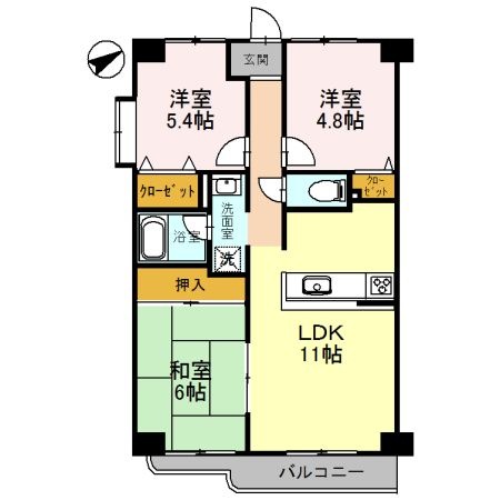拡大写真:フェリーチェ和泉 2階206の間取り