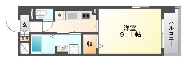 拡大写真:大阪市東淀川区小松2丁目 2階201の間取り