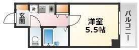 拡大写真:大阪市東淀川区小松2丁目 4階403の間取り