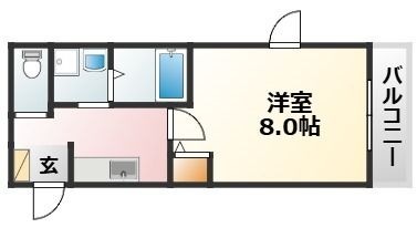 拡大写真:大阪市東淀川区淡路1丁目 3階301の間取り