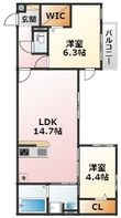 大阪市東淀川区豊新5丁目の間取図
