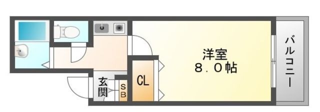 拡大写真:大阪市東淀川区小松1丁目 4階402の間取り