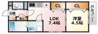 拡大写真：大阪市東淀川区西淡路２丁目 1階101の間取り