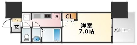 拡大写真:大阪市東淀川区西淡路1丁目 13階1306の間取り