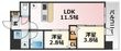 大阪市東淀川区南江口２丁目の間取図