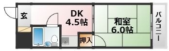 拡大写真:大阪市東淀川区下新庄6丁目 1階105の間取り