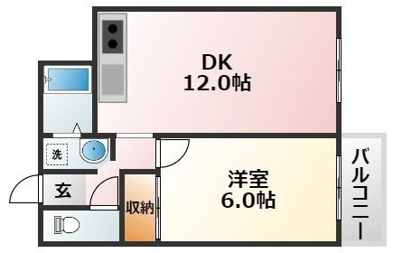 拡大写真:大阪市東淀川区西淡路3丁目 6階608の間取り