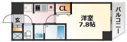 拡大写真:大阪市城東区関目6丁目 3階304の間取り