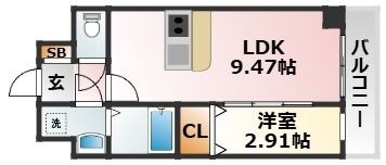 拡大写真:吹田市西御旅町 2階212の間取り
