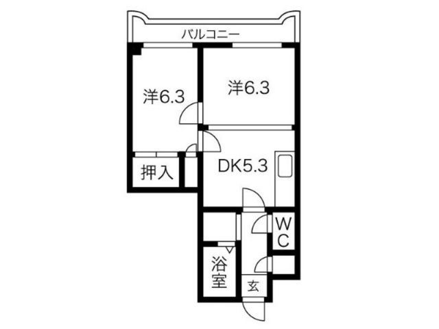 拡大写真:ティアラ手稲本町 1階103の間取り