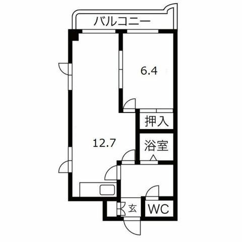 拡大写真：ティアラ手稲本町 5階501の間取り