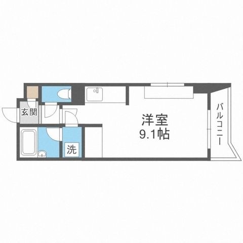 拡大写真:札幌市手稲区手稲本町一条4丁目 5階501の間取り