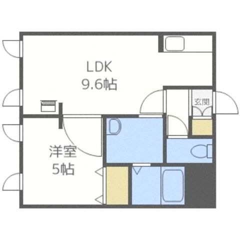 拡大写真:アイビル9 3階302の間取り