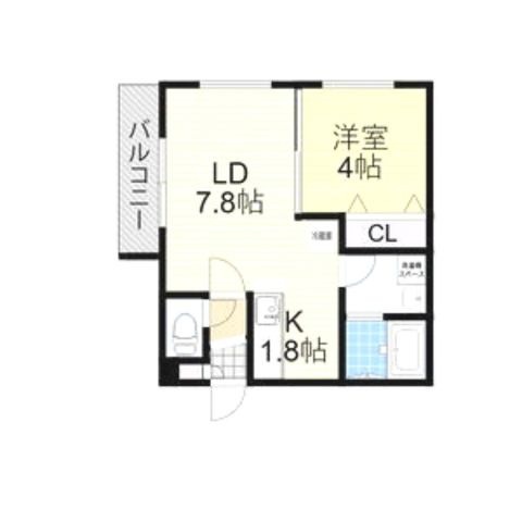 拡大写真:Vita Felice Due 2階201の間取り