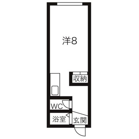 拡大写真:札幌市手稲区稲穂三条2丁目 2階214の間取り