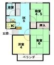 西グリーンハイツ D棟の間取図