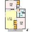 セジュールS B棟の間取図