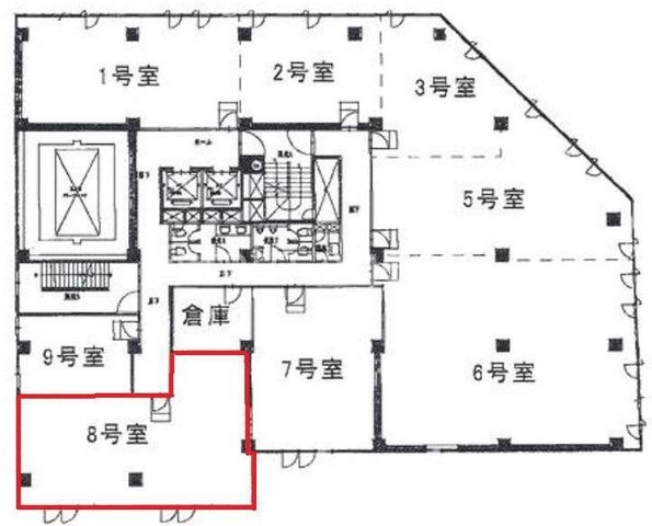 拡大写真：大阪市東淀川区東中島１丁目 8階8の間取り
