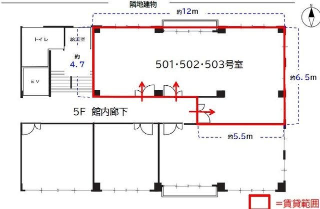 拡大写真:大阪市北区浪花町 5階5の間取り