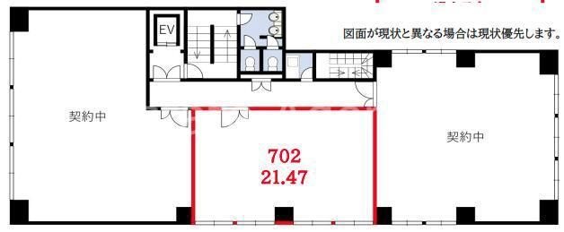 拡大写真:大阪市中央区島之内1丁目 7階7の間取り