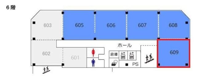 拡大写真:大阪市西区新町1丁目 6階64の間取り