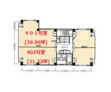 拡大写真:大阪市北区天神橋4丁目 4階40の間取り