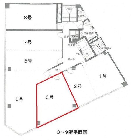 拡大写真:大阪市北区中津1丁目 9階9の間取り